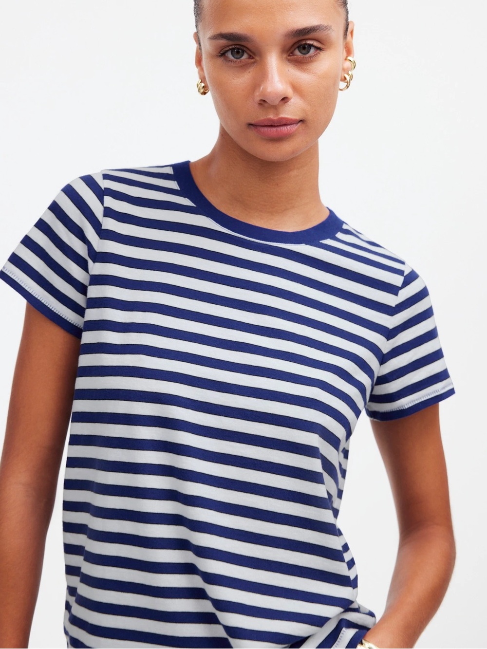 Madewell Northside Vintage Tee in Bright Cobalt Stripe size L